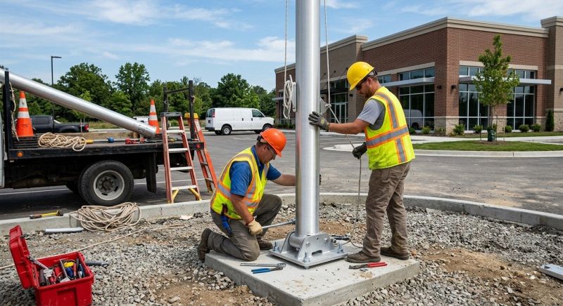 Flag Pole Painting Service