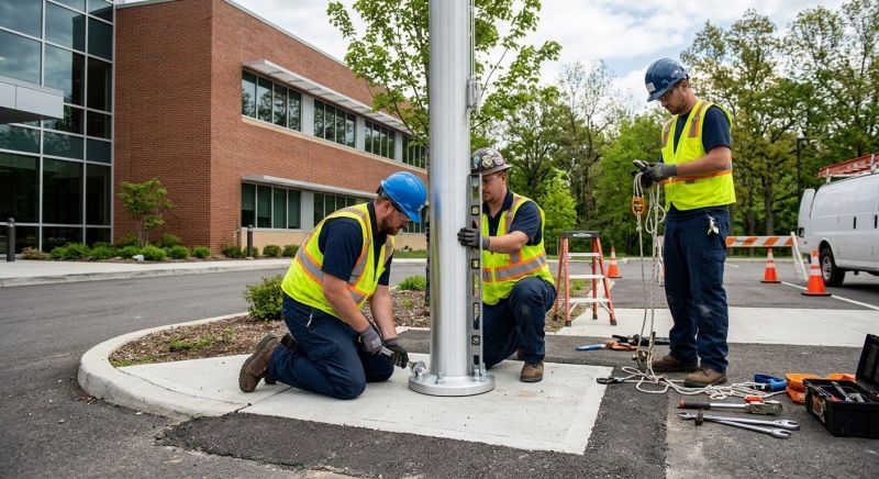 Flag Pole Painting Service